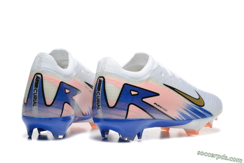 Nike Air Zoom Mercurial Vapor 16 Elite FG Low-Tops Football Boots - White/Gold/Pink/Blue 6