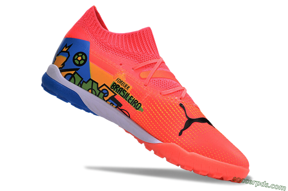 Puma Future 7 Ultimate TF Low-Tops Football Shoes - Red/Blue/Yellow 3