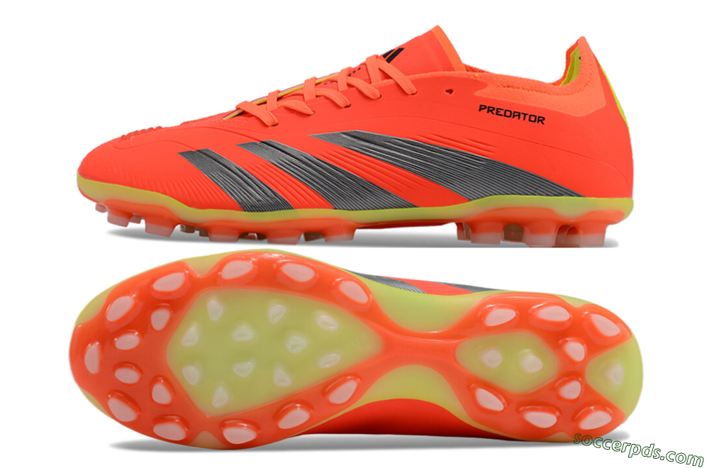 Adidas Predator 24 Elite AG Low-Tops Football Boots - Red/Silver/Yellow 0