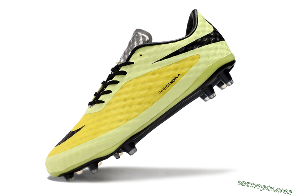 Nike Hypervenom Phantom FG Low-Tops Football Boots - Yellow/Black/Silver 5