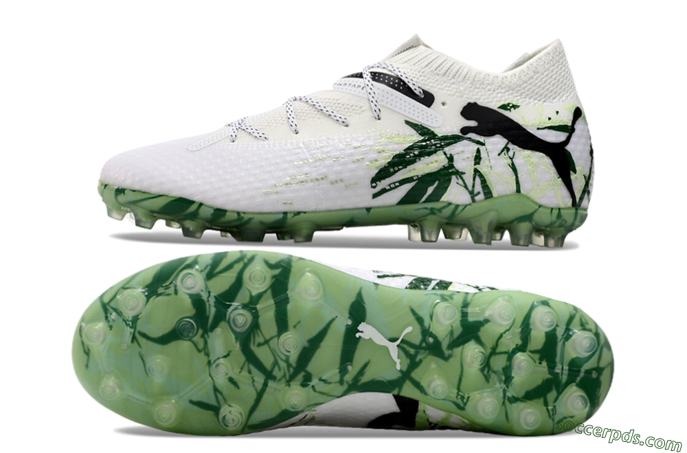 Puma Future Ultimate MG Low-Tops Football Boots - White/Black/Green 0