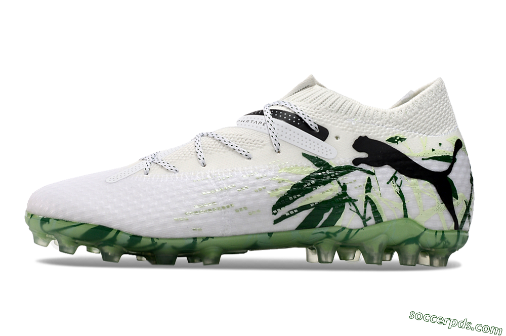 Puma Future Ultimate MG Low-Tops Football Boots - White/Black/Green 2