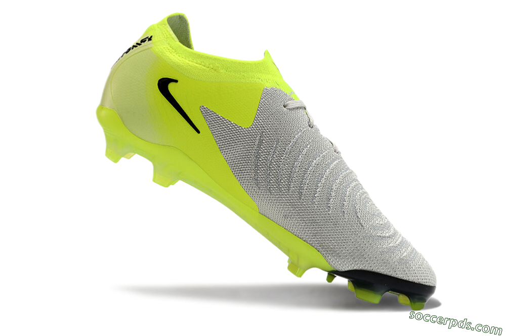 Nike Phantom GX Elite FG Low-Tops Football Boots - Grey/Yellow/Black 4