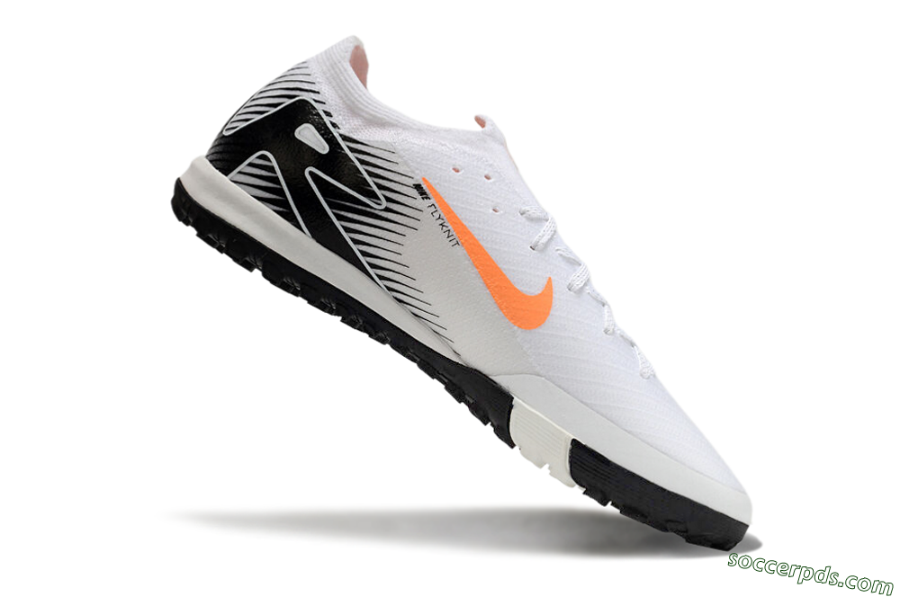 Nike Air Zoom Mercurial Vapor 16 Elite TF Low-Tops Football Shoes - White/Orange/Black 4