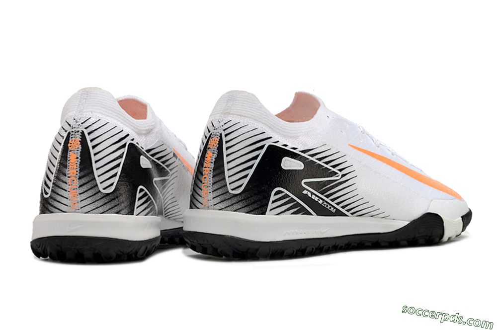 Nike Air Zoom Mercurial Vapor 16 Elite TF Low-Tops Football Shoes - White/Orange/Black 6