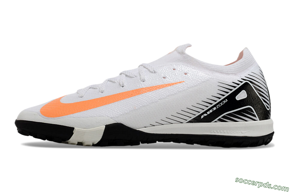 Nike Air Zoom Mercurial Vapor 16 Elite TF Low-Tops Football Shoes - White/Orange/Black 2