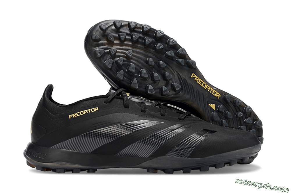 Adidas Predator 24 Elite TF Low-Tops Football Shoes - Black/Silver/Yellow 1