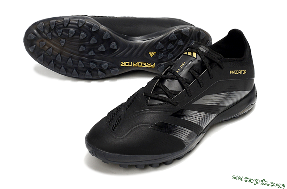 Adidas Predator 24 Elite TF Low-Tops Football Shoes - Black/Silver/Yellow 3