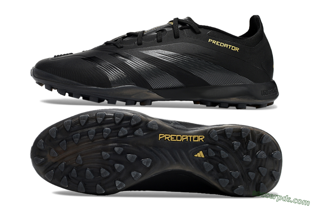 Adidas Predator 24 Elite TF Low-Tops Football Shoes - Black/Silver/Yellow 0