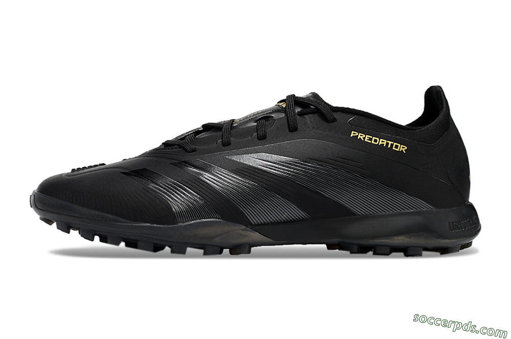 Adidas Predator 24 Elite TF Low-Tops Football Shoes - Black/Silver/Yellow 2