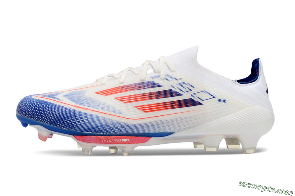 Adidas F50+ Lightstrike Pro FG Low-Tops Football Boots - Cloud White/Solar Red/Lucid Blue 2