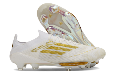 Adidas F50+ Lightstrike Pro FG Low-Tops Football Boots - Cloud White/Gold Metallic/Cloud White