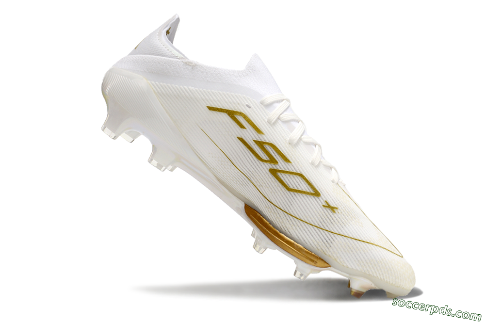 Adidas F50+ Lightstrike Pro FG Low-Tops Football Boots - Cloud White/Gold Metallic/Cloud White 4
