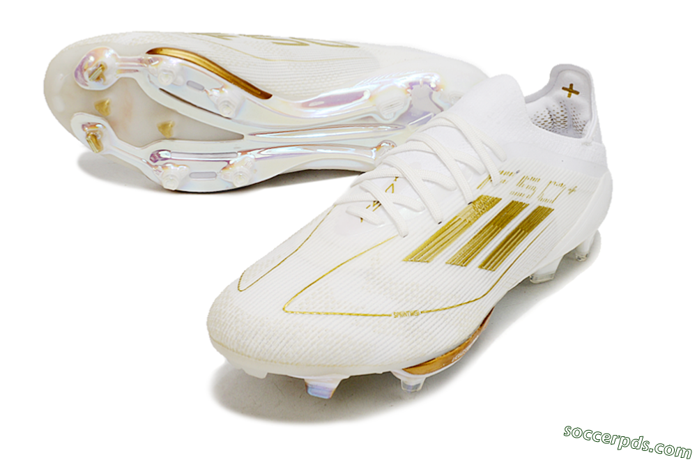 Adidas F50+ Lightstrike Pro FG Low-Tops Football Boots - Cloud White/Gold Metallic/Cloud White 3