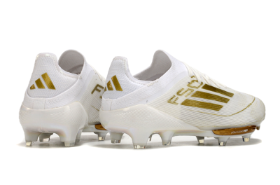 Adidas F50+ Lightstrike Pro FG Low-Tops Football Boots - Cloud White/Gold Metallic/Cloud White