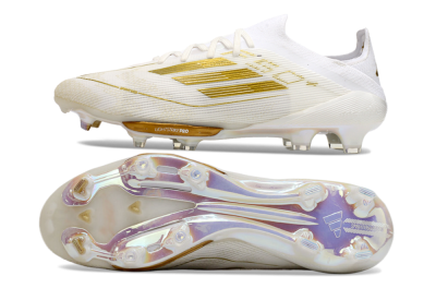 Adidas F50+ Lightstrike Pro FG Low-Tops Football Boots - Cloud White/Gold Metallic/Cloud White