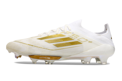 Adidas F50+ Lightstrike Pro FG Low-Tops Football Boots - Cloud White/Gold Metallic/Cloud White