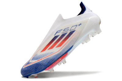 Adidas F50+ Lightstrike Pro Laceless FG Low-Tops Football Boots - Cloud White/Solar Red/Lucid Blue