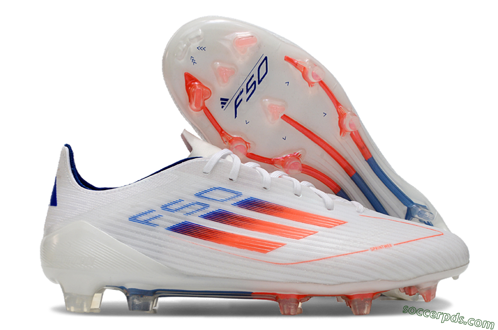 Adidas F50 Elite FG Low-Tops Football Boots - White/Red/Blue 1