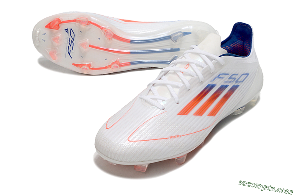 Adidas F50 Elite FG Low-Tops Football Boots - White/Red/Blue 3