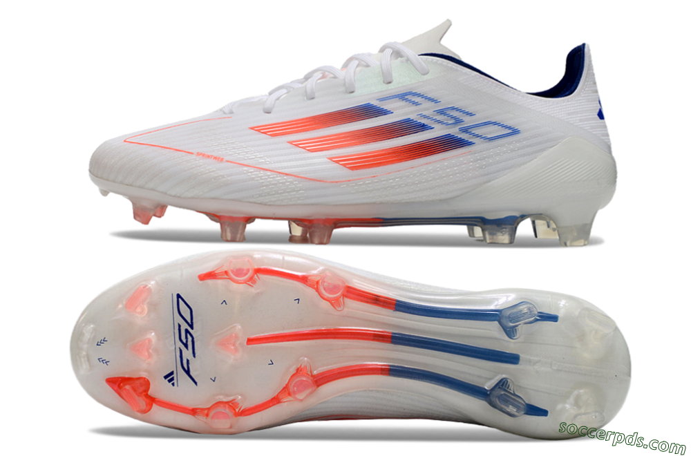 Adidas F50 Elite FG Low-Tops Football Boots - White/Red/Blue 0
