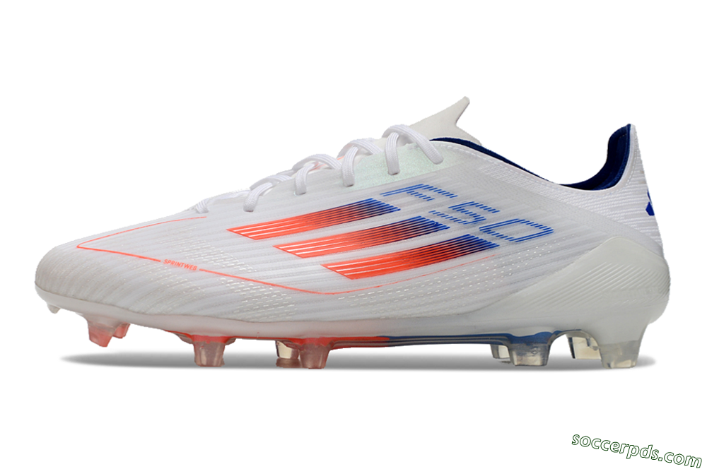 Adidas F50 Elite FG Low-Tops Football Boots - White/Red/Blue 2