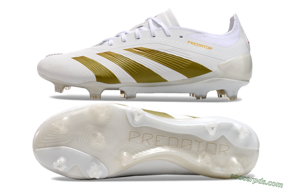 Adidas Predator Elite 24 FG Low-Tops Football Boots - Beige/White/Gold 0