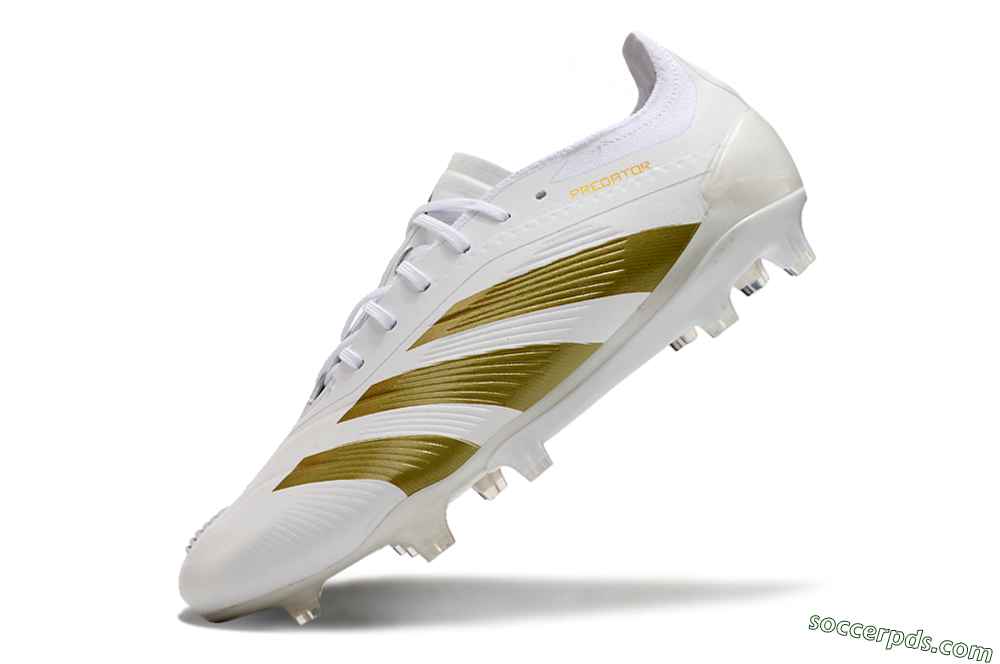 Adidas Predator Elite 24 FG Low-Tops Football Boots - Beige/White/Gold 5
