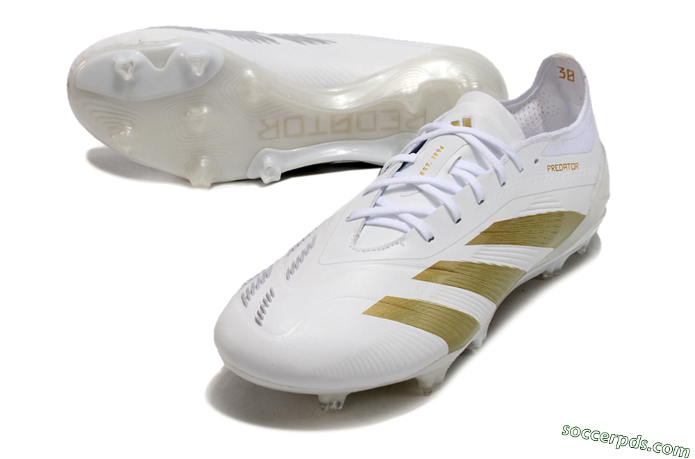 Adidas Predator Elite 24 FG Low-Tops Football Boots - Beige/White/Gold 3