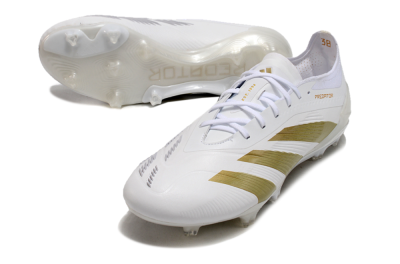 Adidas Predator Elite 24 FG Low-Tops Football Boots - Beige/White/Gold