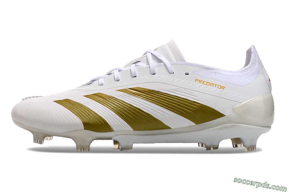 Adidas Predator Elite 24 FG Low-Tops Football Boots - Beige/White/Gold 2
