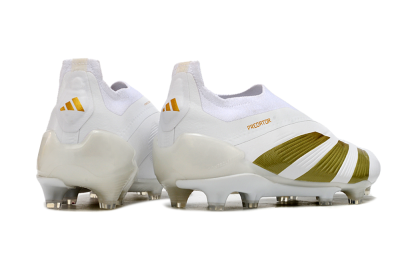 Adidas Predator Elite Laceless FG Low-Tops Football Boots - Beige/White/Gold