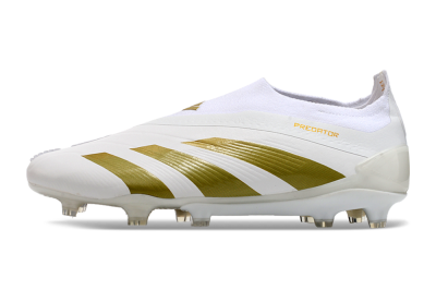 Adidas Predator Elite Laceless FG Low-Tops Football Boots - Beige/White/Gold
