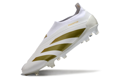 Adidas Predator Elite Laceless FG Low-Tops Football Boots - Beige/White/Gold