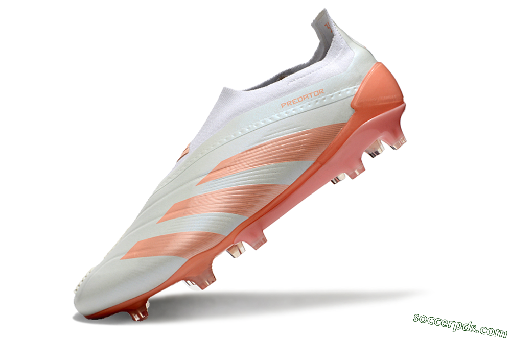 Adidas Predator Elite Laceless FG Low-Tops Football Boots - Beige/white/Orange 5