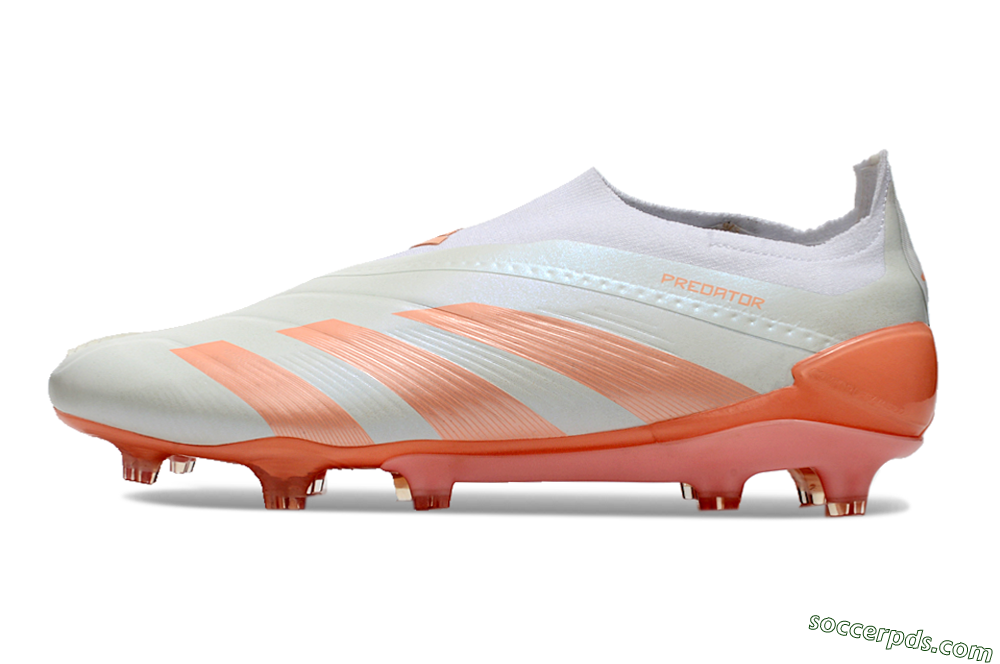 Adidas Predator Elite Laceless FG Low-Tops Football Boots - Beige/white/Orange 2