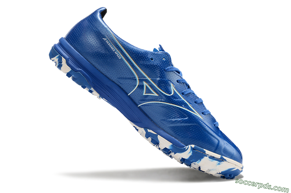 Mizuno Monarcida Alpha TF Low-Tops Football Shoes - Blue/White/Yellow 4