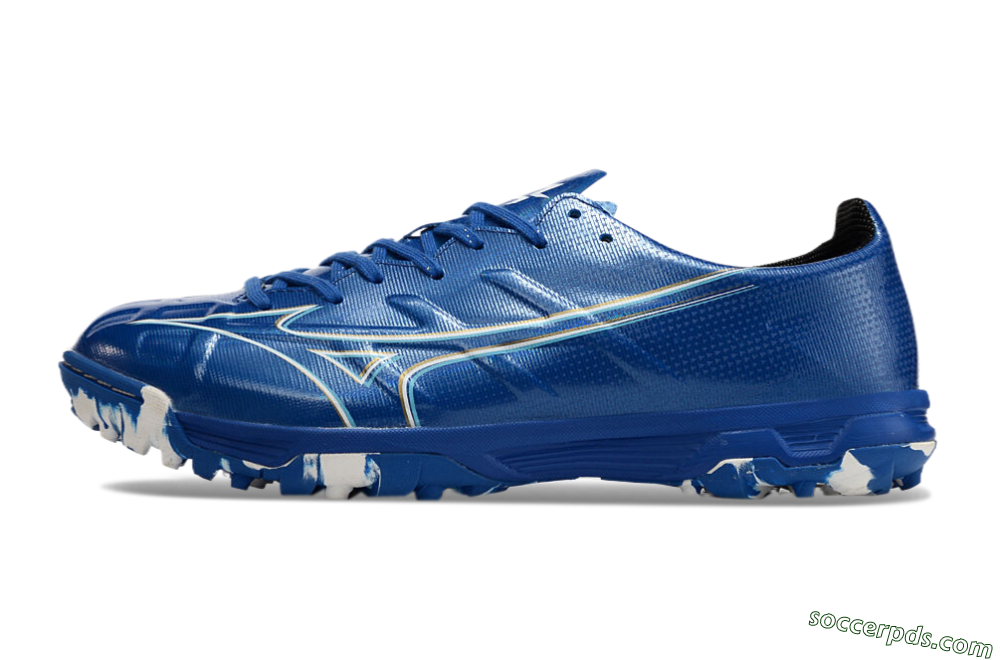 Mizuno Monarcida Alpha TF Low-Tops Football Shoes - Blue/White/Yellow 2