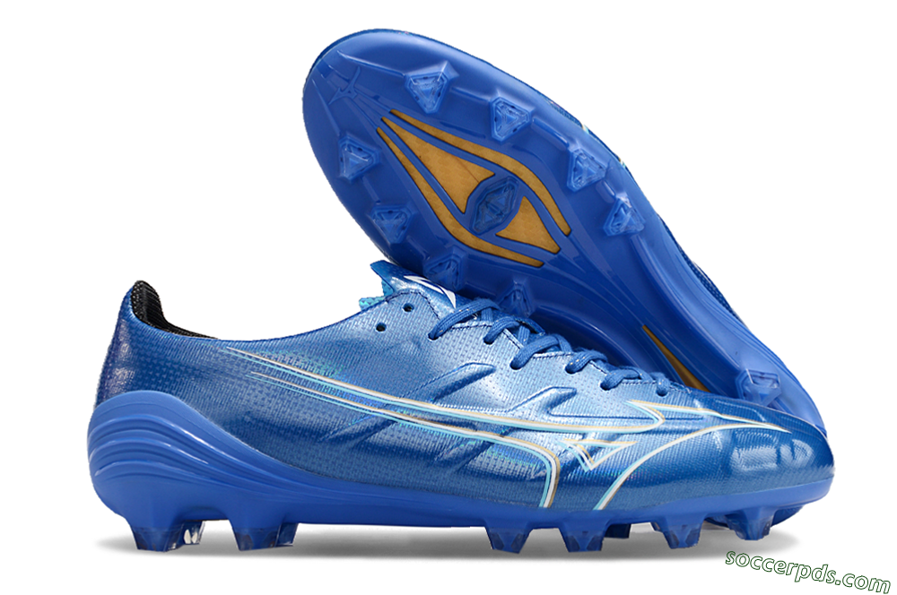 Mizuno Monarcida Alpha FG Low-Tops Football Boots - Blue/White/Yellow 1