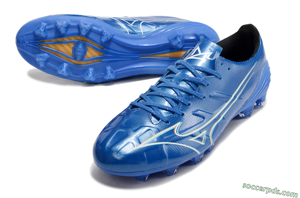 Mizuno Monarcida Alpha FG Low-Tops Football Boots - Blue/White/Yellow 3