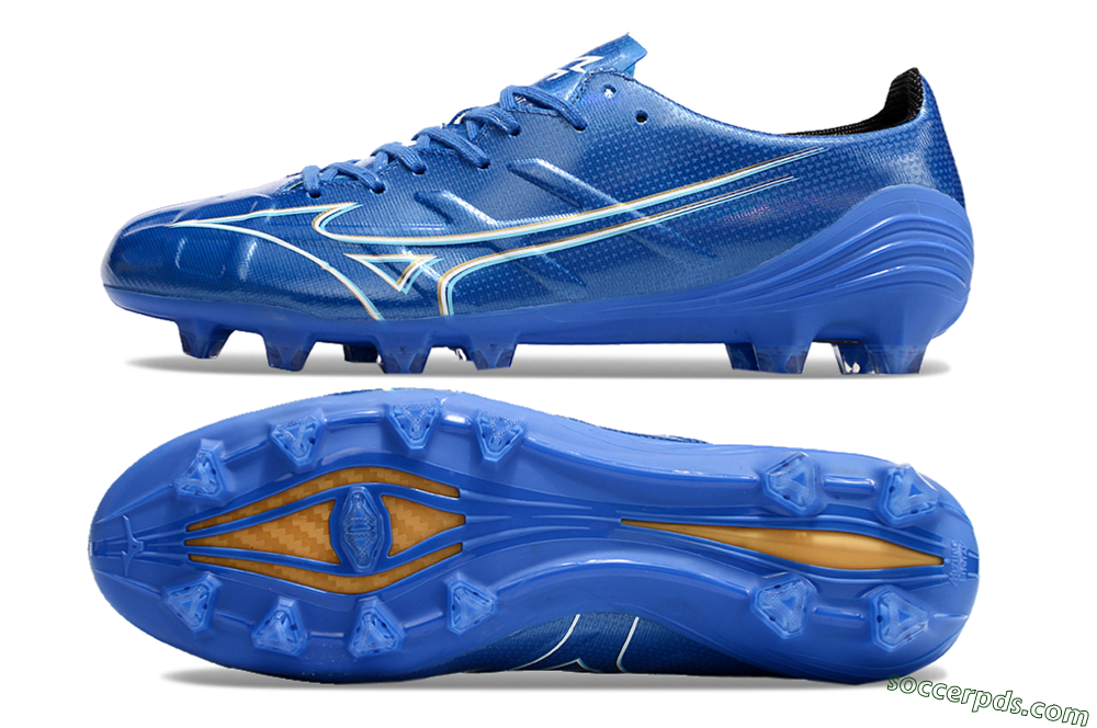 Mizuno Monarcida Alpha FG Low-Tops Football Boots - Blue/White/Yellow 0