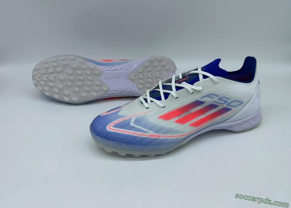 Adidas F50 Pro TF Low-Tops Football Shoes - Blue/Red/Beige