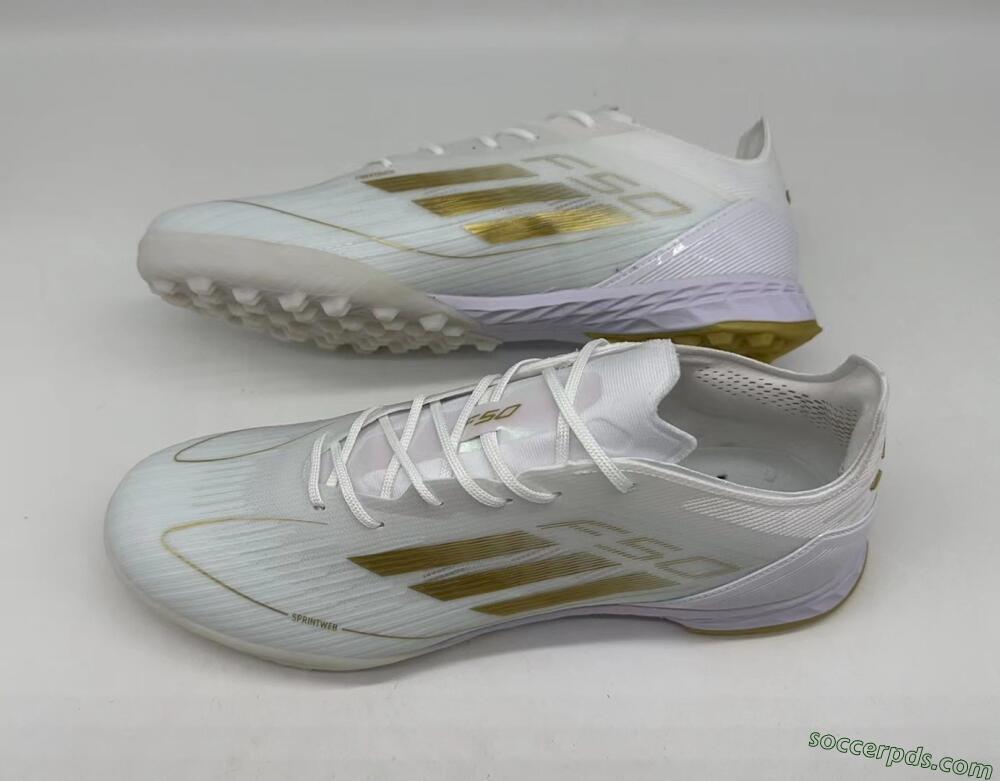 Adidas F50 Elite TF Low-Tops Football Shoes - White/Gold