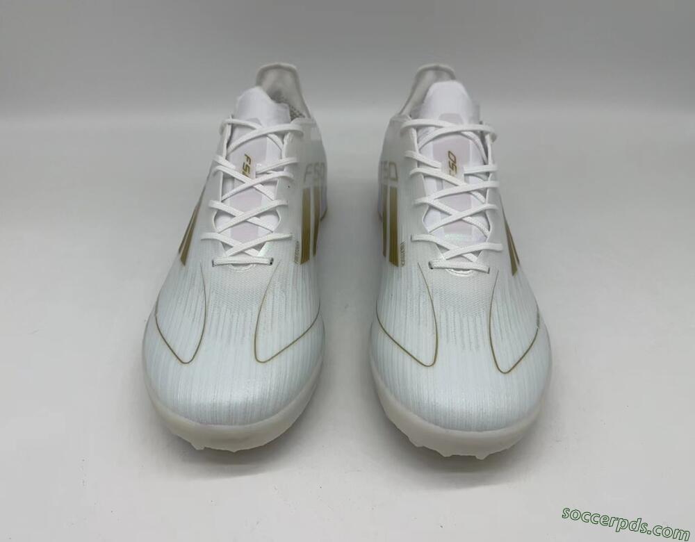 Adidas F50 Elite TF Low-Tops Football Shoes - White/Gold