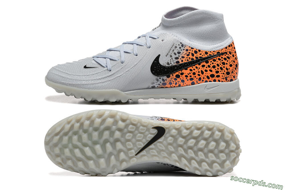 Nike Phantom Luna Elite TF High-Tops Football Shoes - Grey/Black/Leopard 0