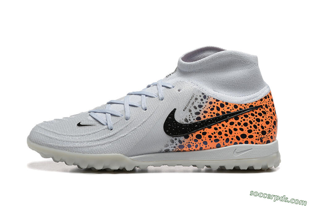 Nike Phantom Luna Elite TF High-Tops Football Shoes - Grey/Black/Leopard 2