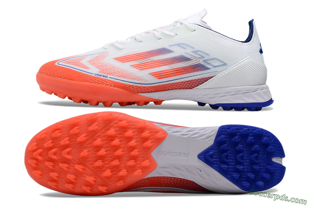 Adidas F50 Pro TF Low-Tops Football Shoes - White/Red/Blue 0