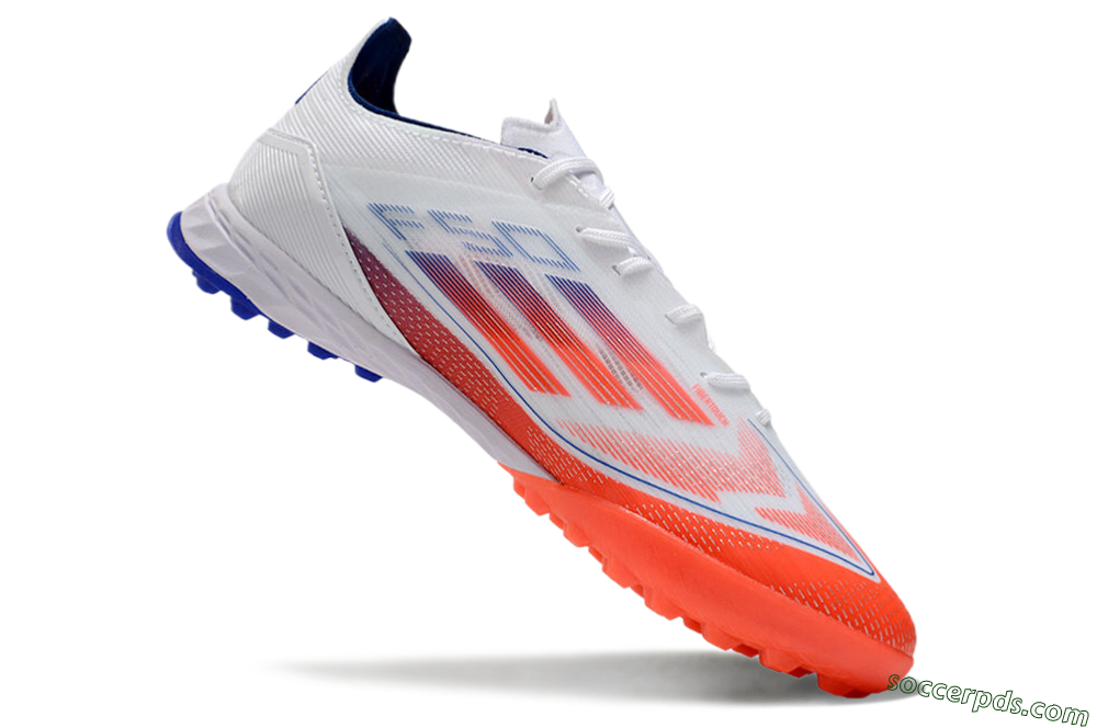 Adidas F50 Pro TF Low-Tops Football Shoes - White/Red/Blue 4