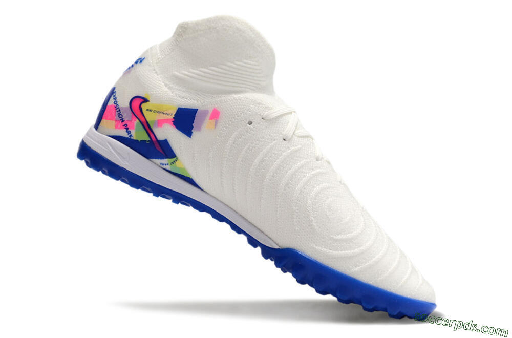 Nike Phantom Luna Elite TF High-Tops Football Shoes - White/Pink/Blue 4