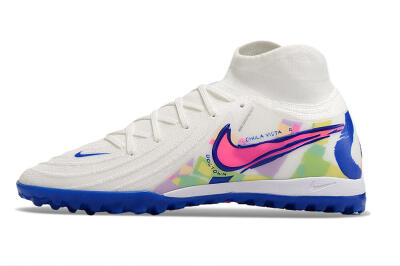 Nike Phantom Luna Elite TF High-Tops Football Shoes - White/Pink/Blue